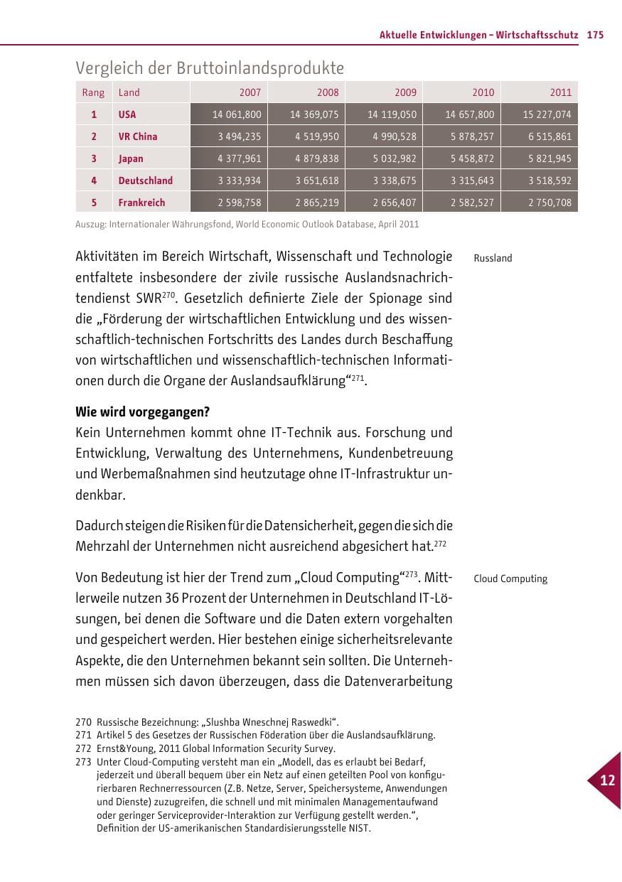 Seite 174 des Verfassungsschutzbericht 2011 Berlin