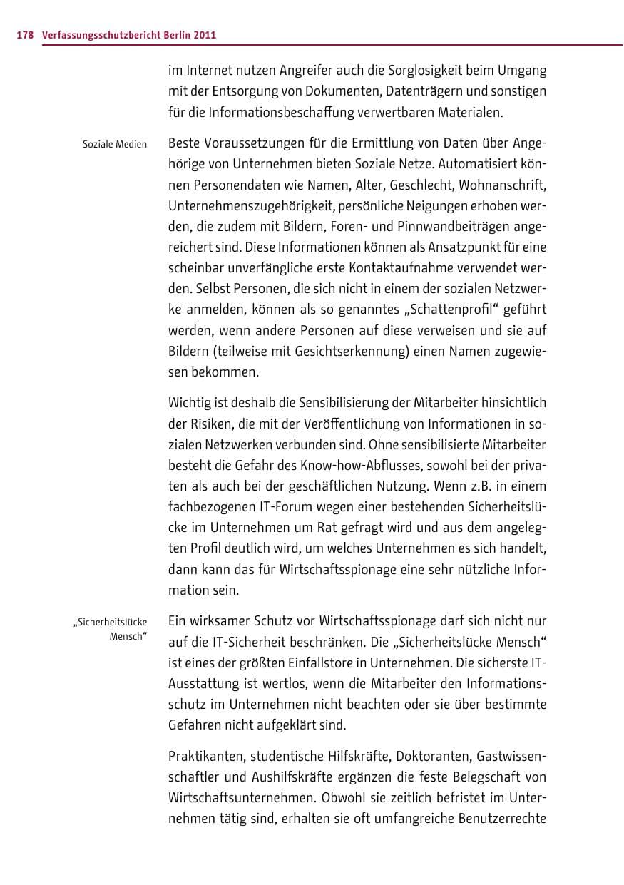 Seite 177 des Verfassungsschutzbericht 2011 Berlin