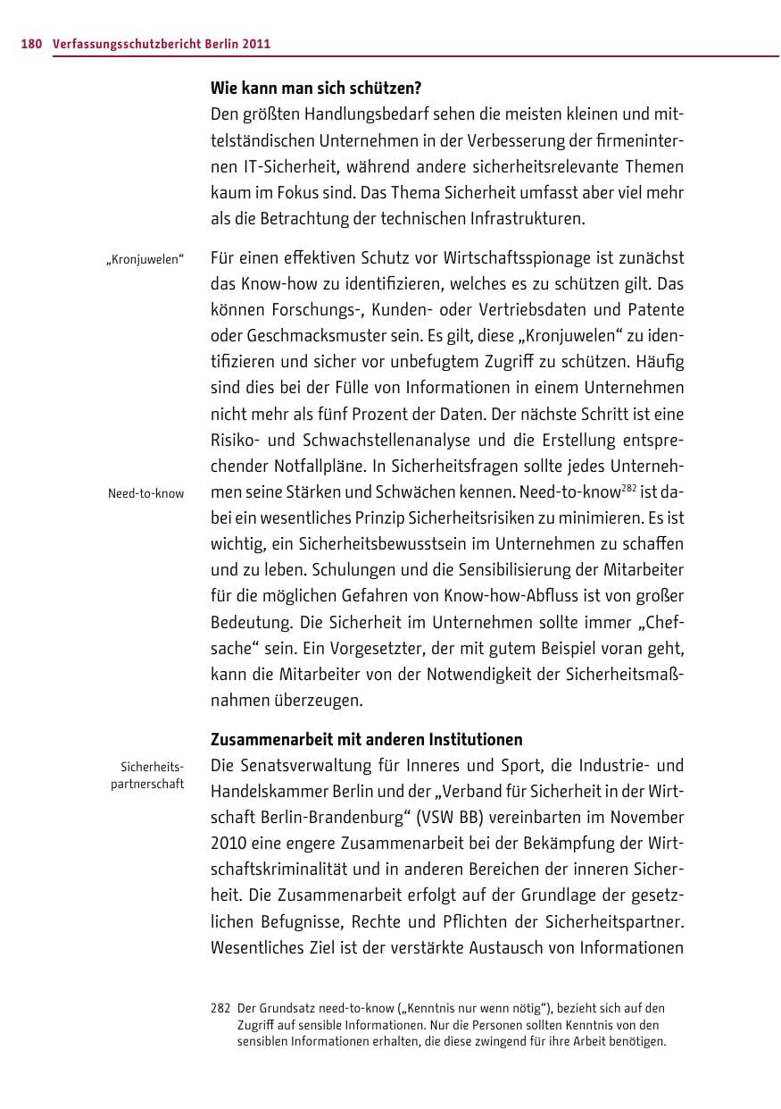 Seite 179 des Verfassungsschutzbericht 2011 Berlin