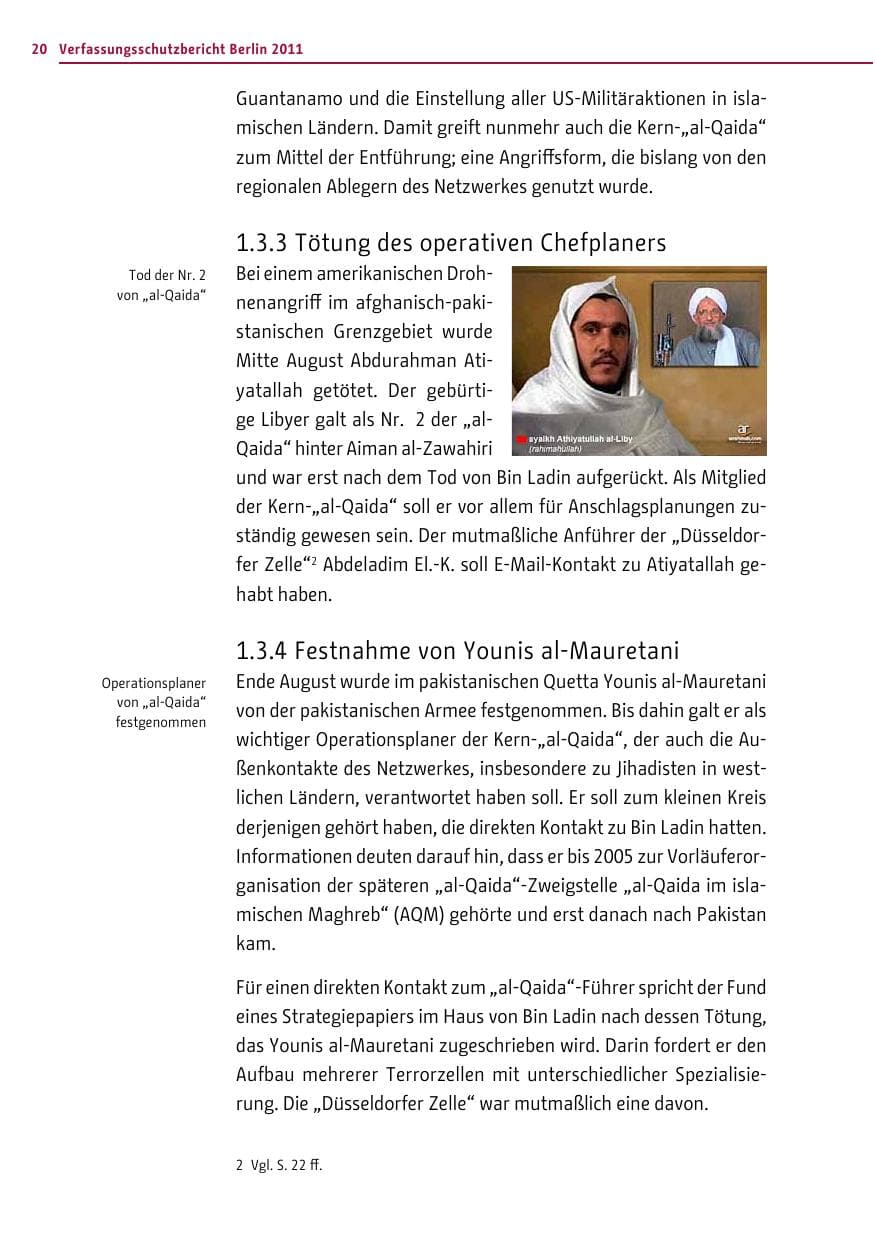 Seite 19 des Verfassungsschutzbericht 2011 Berlin