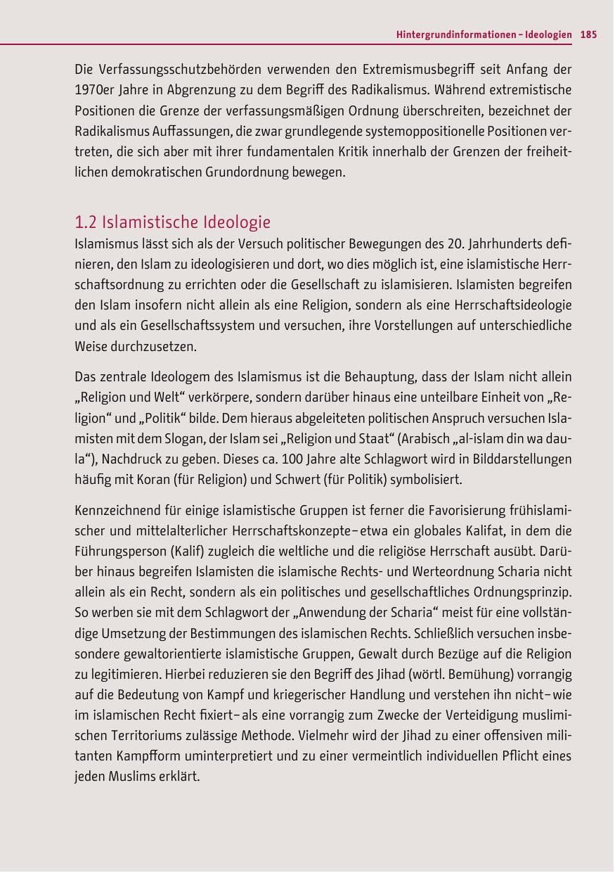 Seite 184 des Verfassungsschutzbericht 2011 Berlin