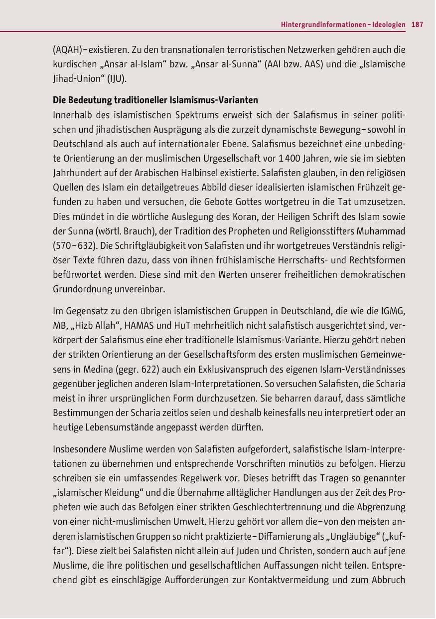 Seite 186 des Verfassungsschutzbericht 2011 Berlin