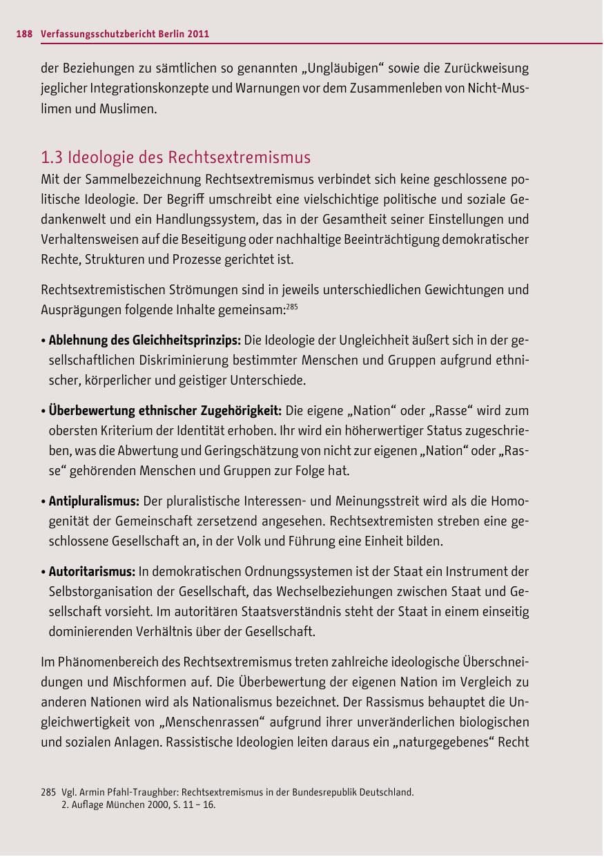 Seite 187 des Verfassungsschutzbericht 2011 Berlin