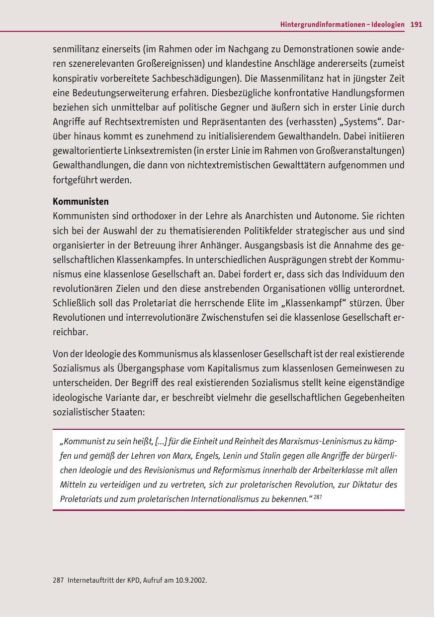 Seite 190 des Verfassungsschutzbericht 2011 Berlin