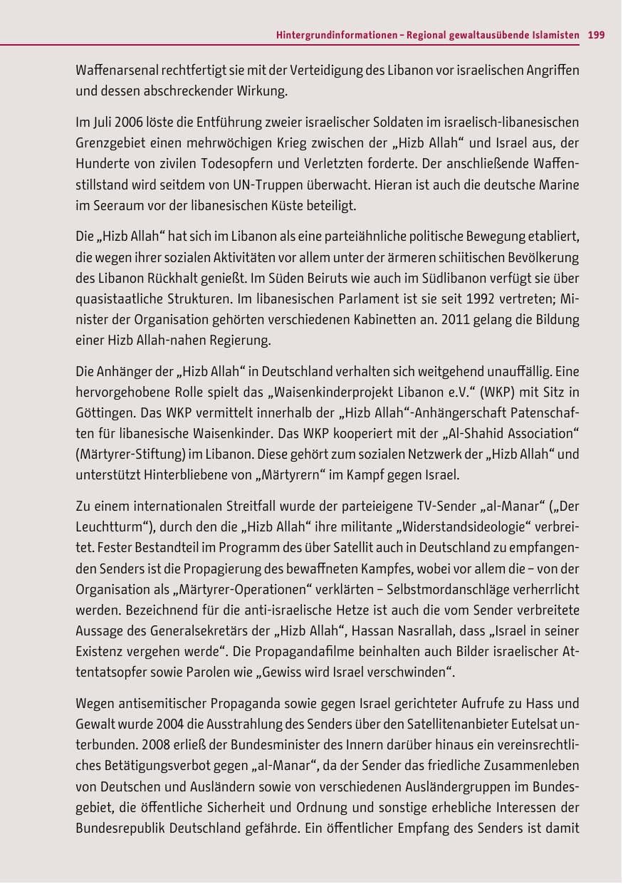 Seite 198 des Verfassungsschutzbericht 2011 Berlin