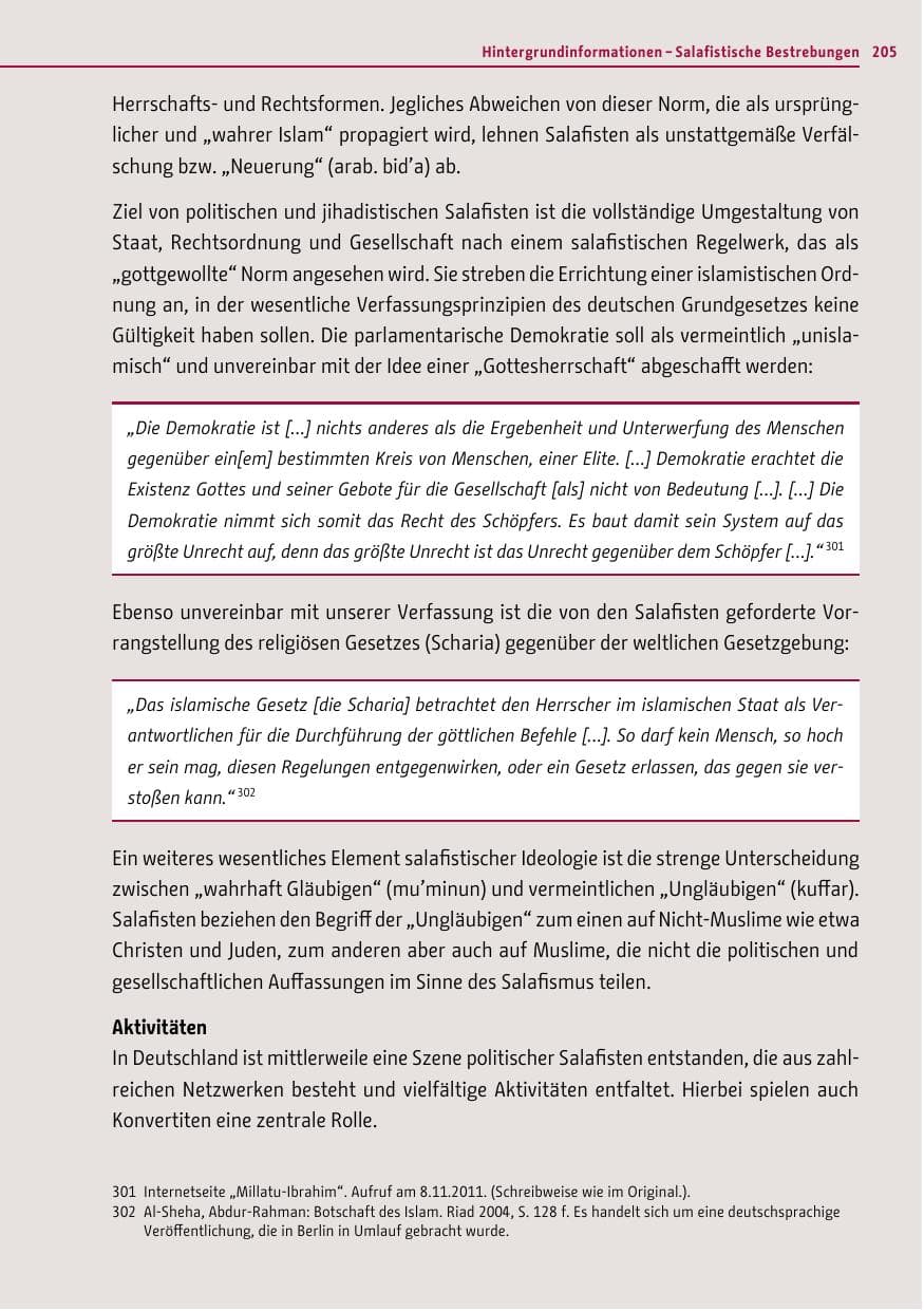 Seite 204 des Verfassungsschutzbericht 2011 Berlin