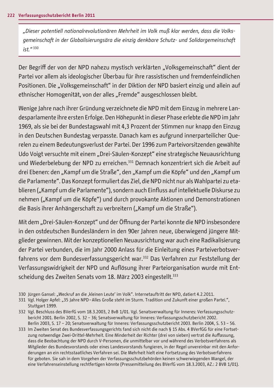 Seite 221 des Verfassungsschutzbericht 2011 Berlin