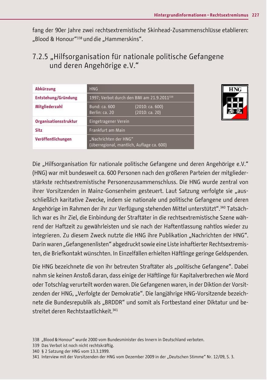 Seite 226 des Verfassungsschutzbericht 2011 Berlin
