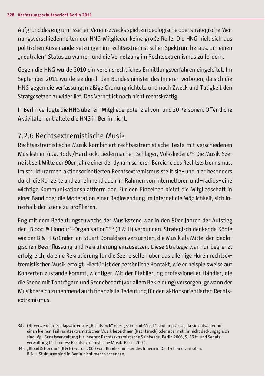 Seite 227 des Verfassungsschutzbericht 2011 Berlin