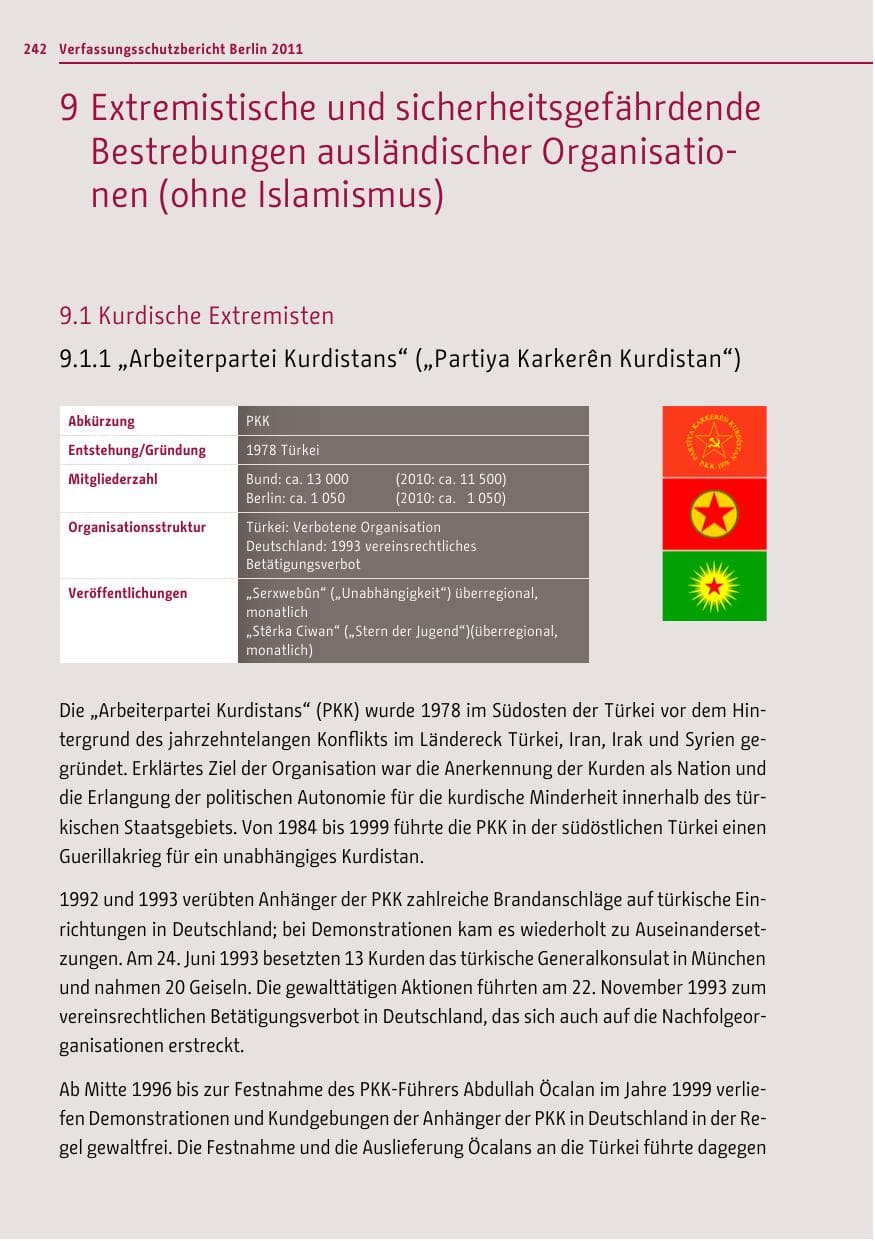 Seite 241 des Verfassungsschutzbericht 2011 Berlin