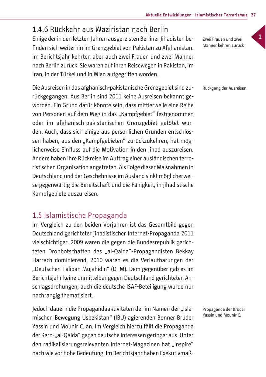 Seite 26 des Verfassungsschutzbericht 2011 Berlin