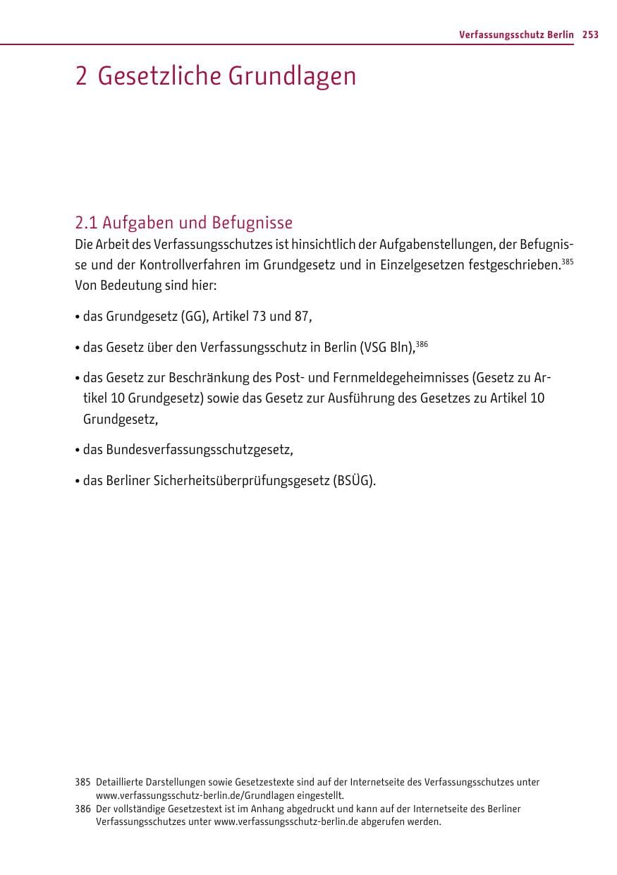 Seite 252 des Verfassungsschutzbericht 2011 Berlin