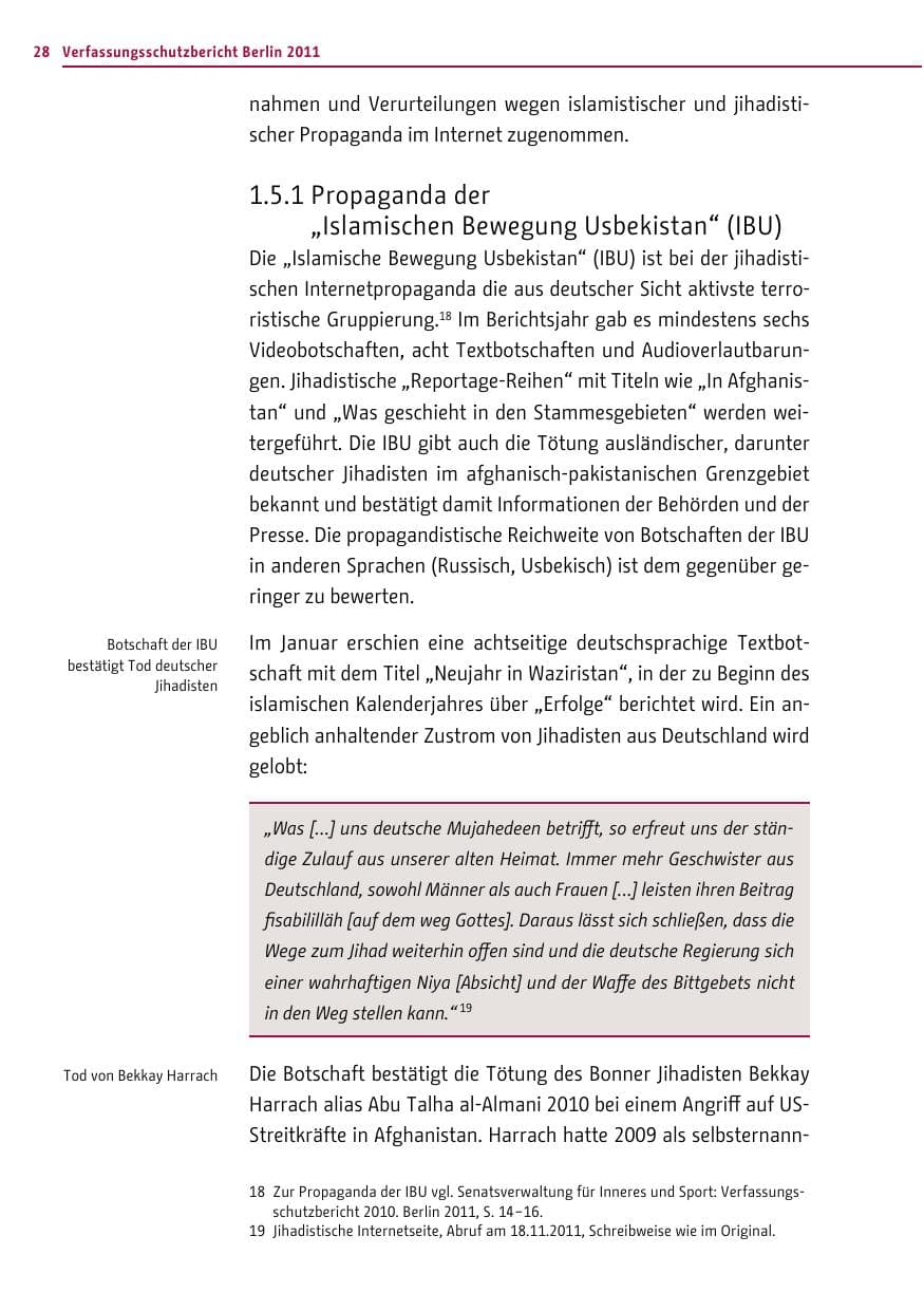 Seite 27 des Verfassungsschutzbericht 2011 Berlin