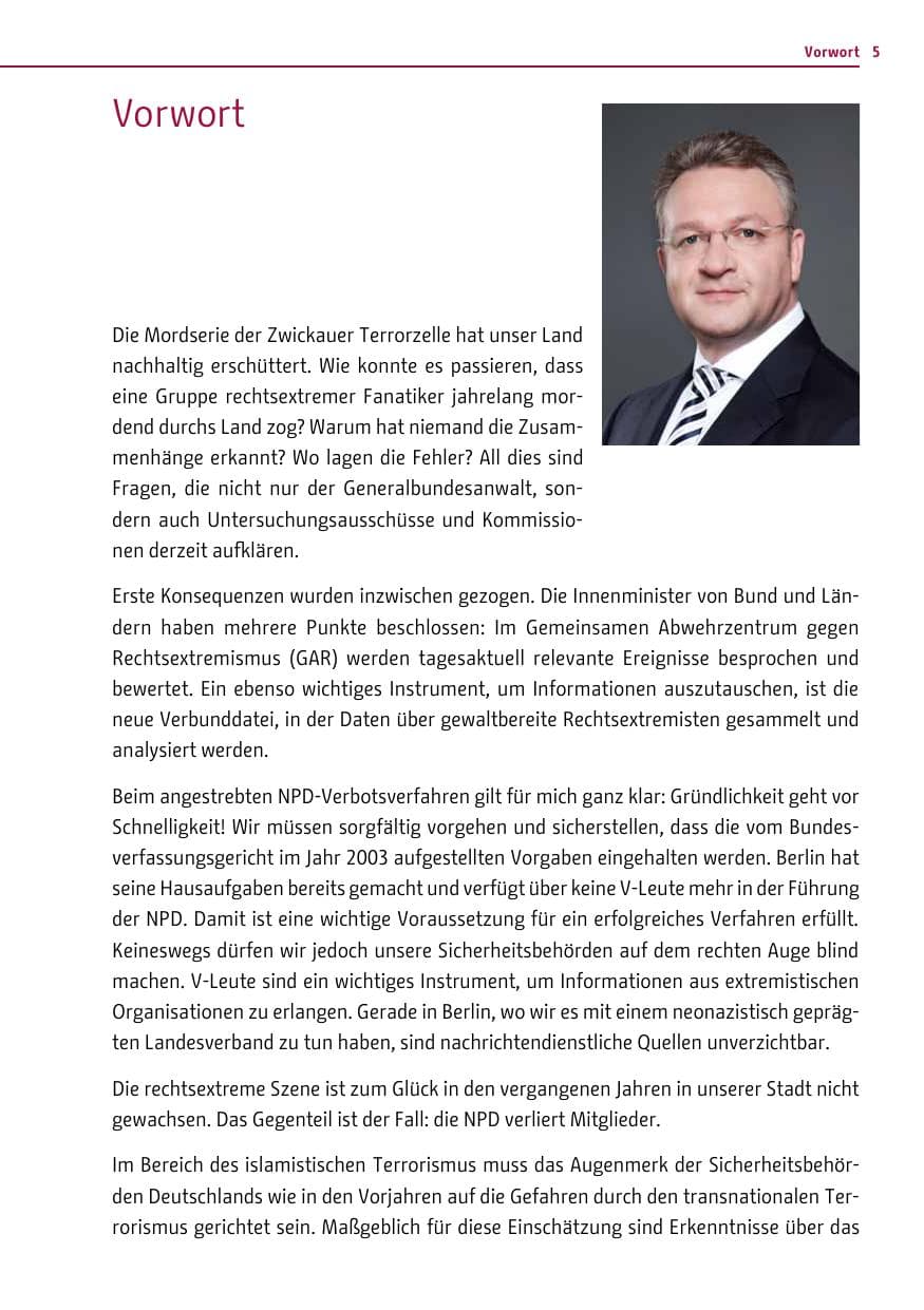 Seite 4 des Verfassungsschutzbericht 2011 Berlin