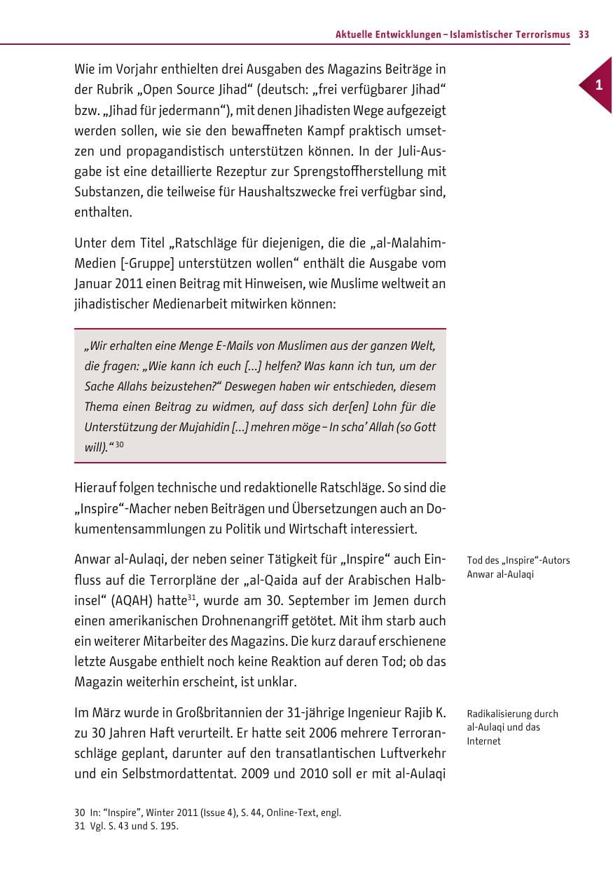 Seite 32 des Verfassungsschutzbericht 2011 Berlin
