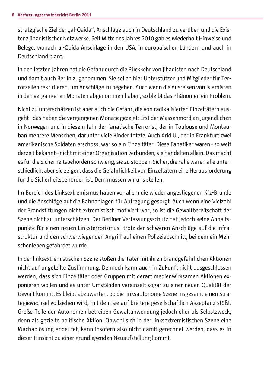Seite 5 des Verfassungsschutzbericht 2011 Berlin