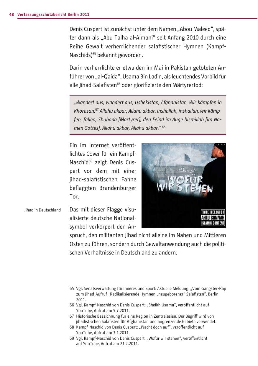 Seite 47 des Verfassungsschutzbericht 2011 Berlin