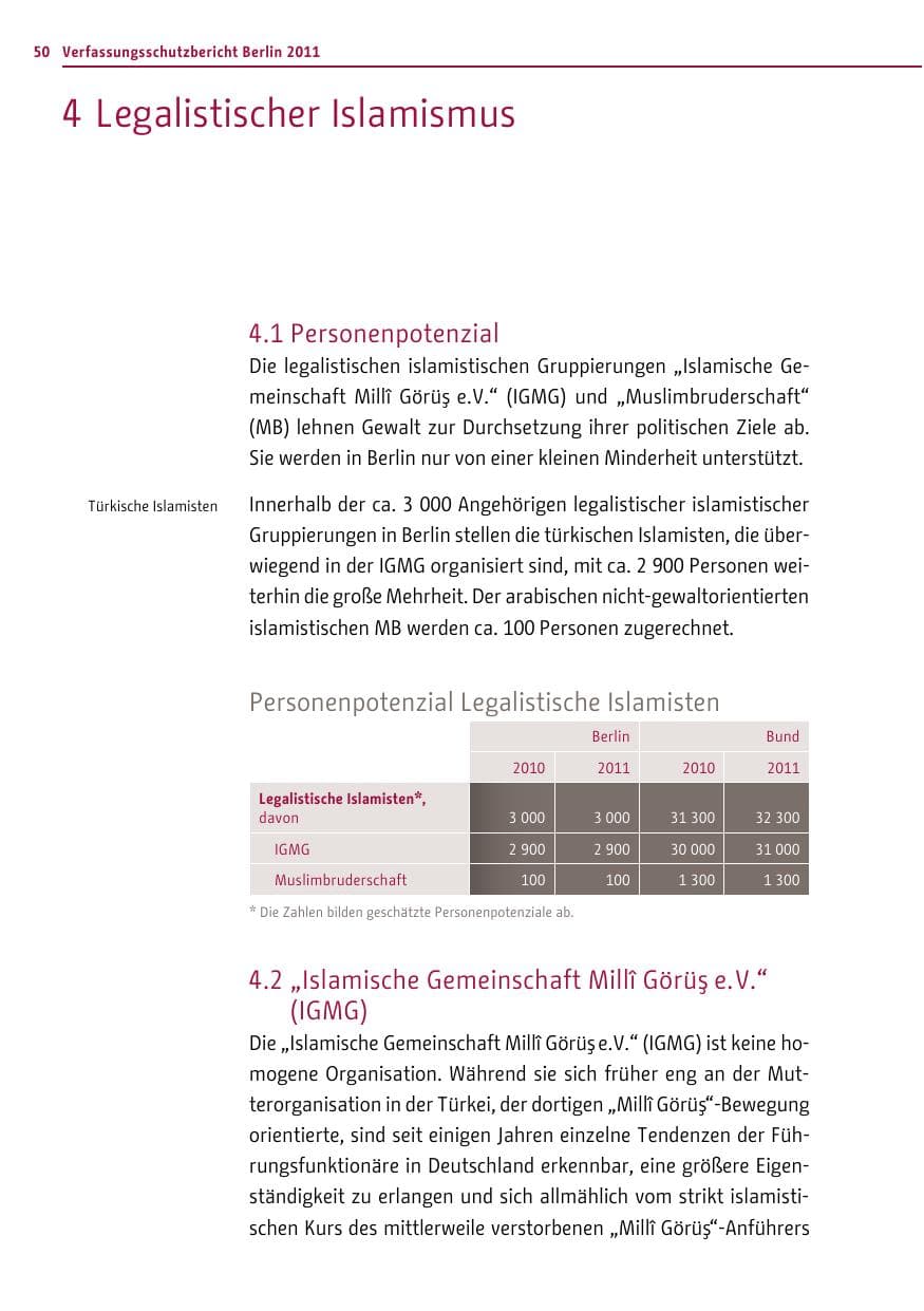 Seite 49 des Verfassungsschutzbericht 2011 Berlin