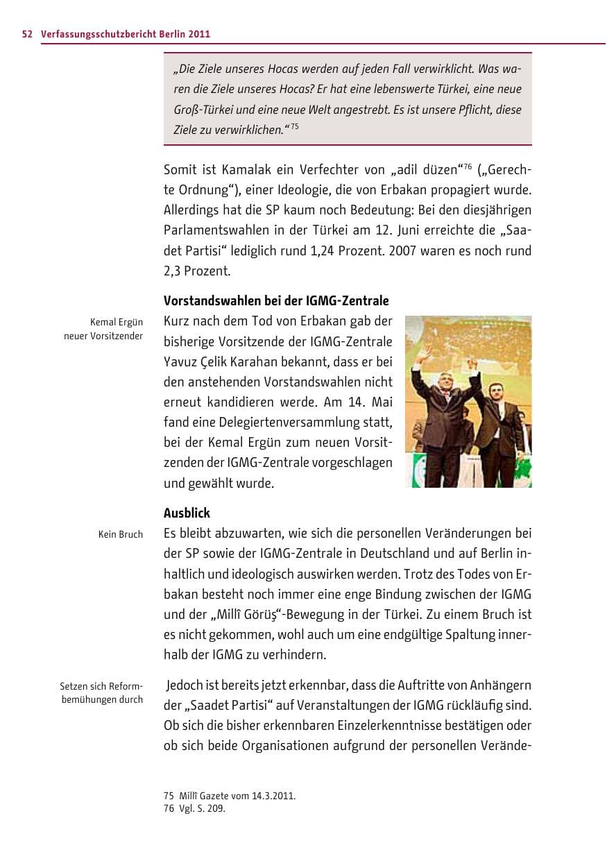 Seite 51 des Verfassungsschutzbericht 2011 Berlin