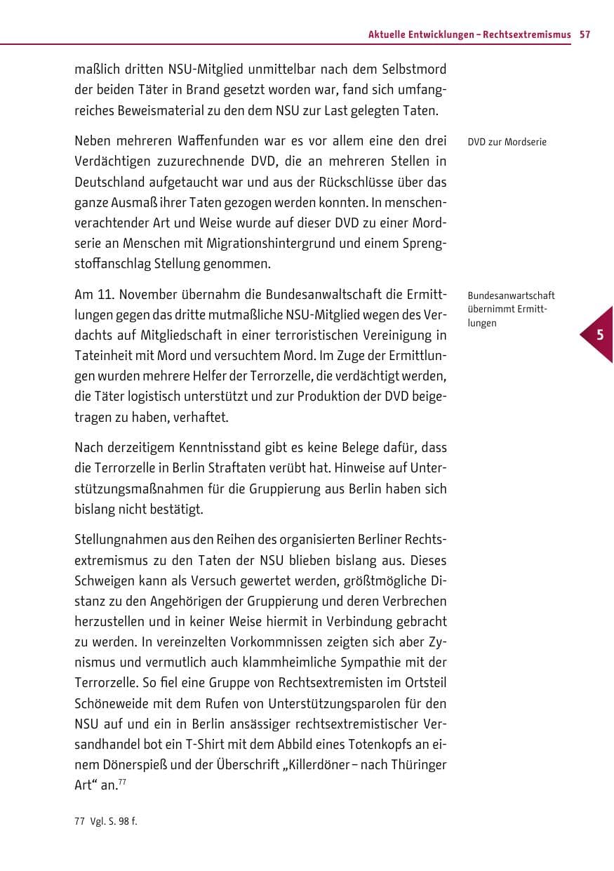 Seite 56 des Verfassungsschutzbericht 2011 Berlin