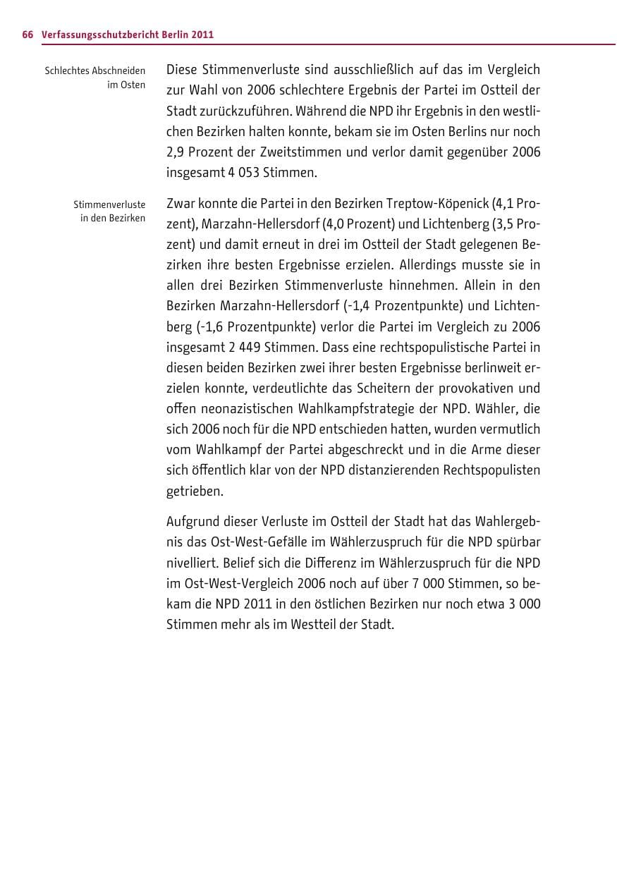 Seite 65 des Verfassungsschutzbericht 2011 Berlin