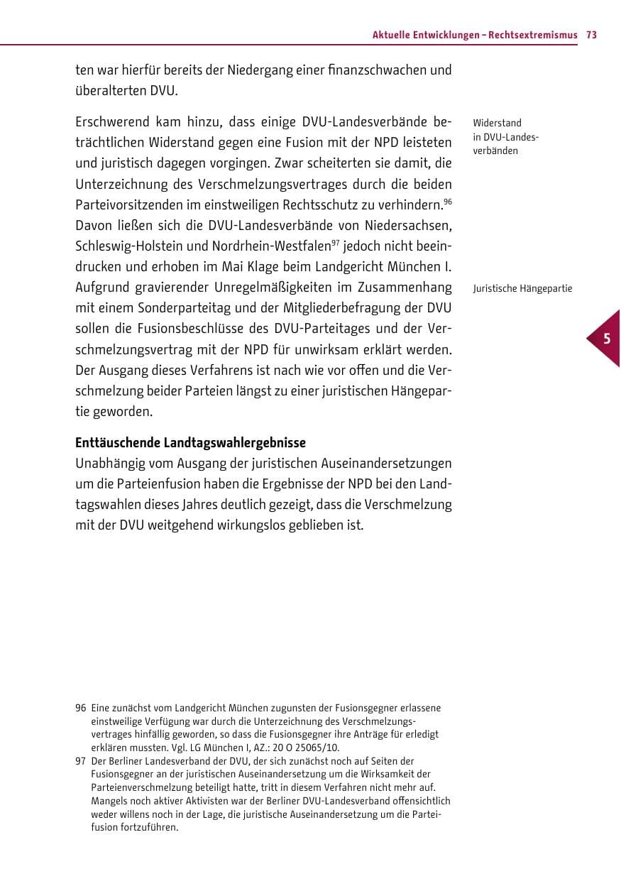 Seite 72 des Verfassungsschutzbericht 2011 Berlin