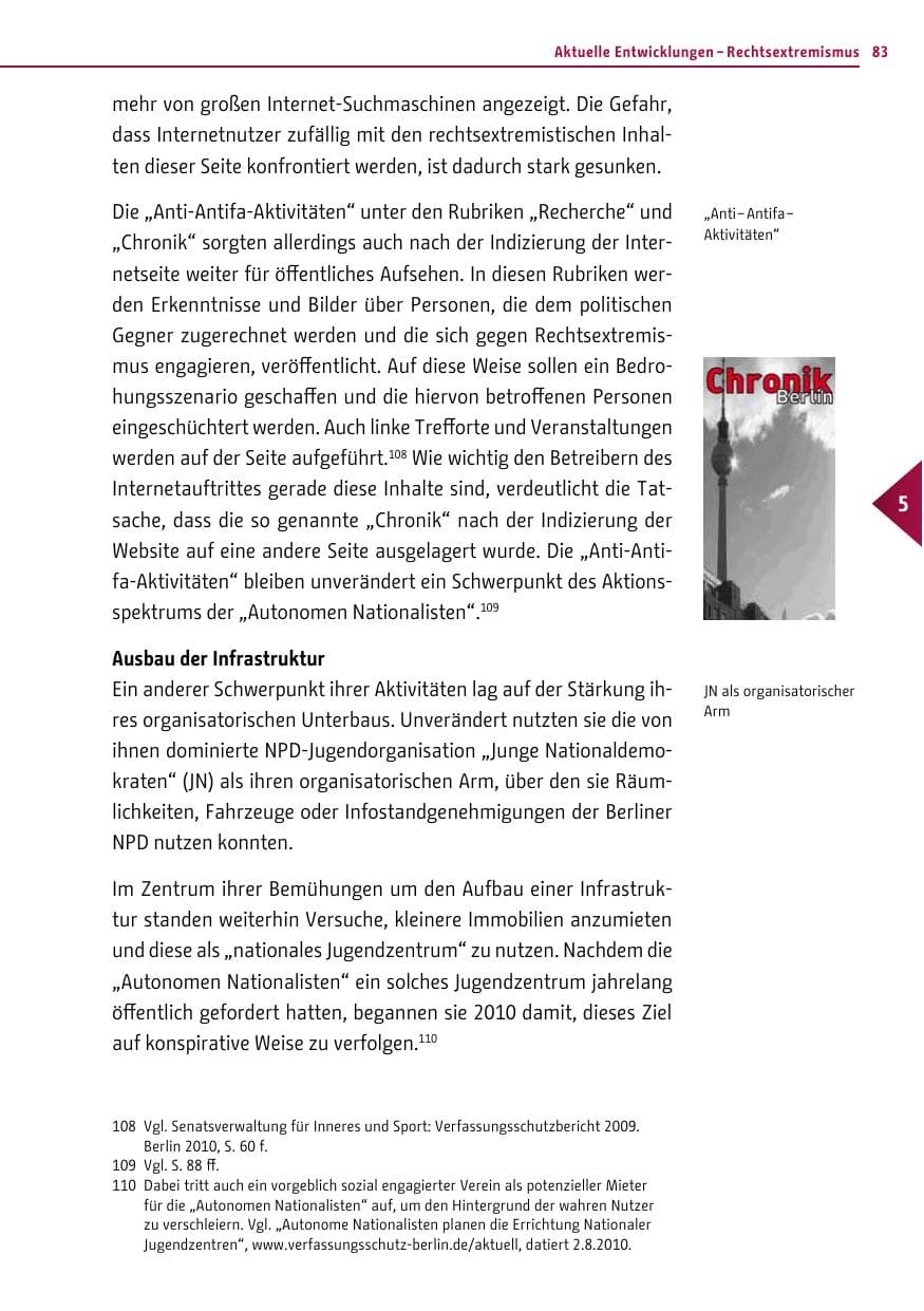 Seite 82 des Verfassungsschutzbericht 2011 Berlin