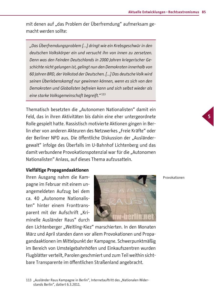 Seite 84 des Verfassungsschutzbericht 2011 Berlin