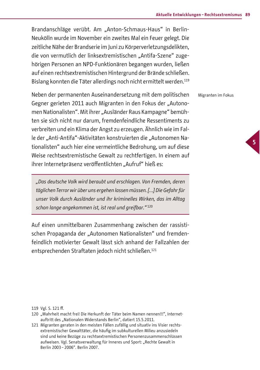 Seite 88 des Verfassungsschutzbericht 2011 Berlin