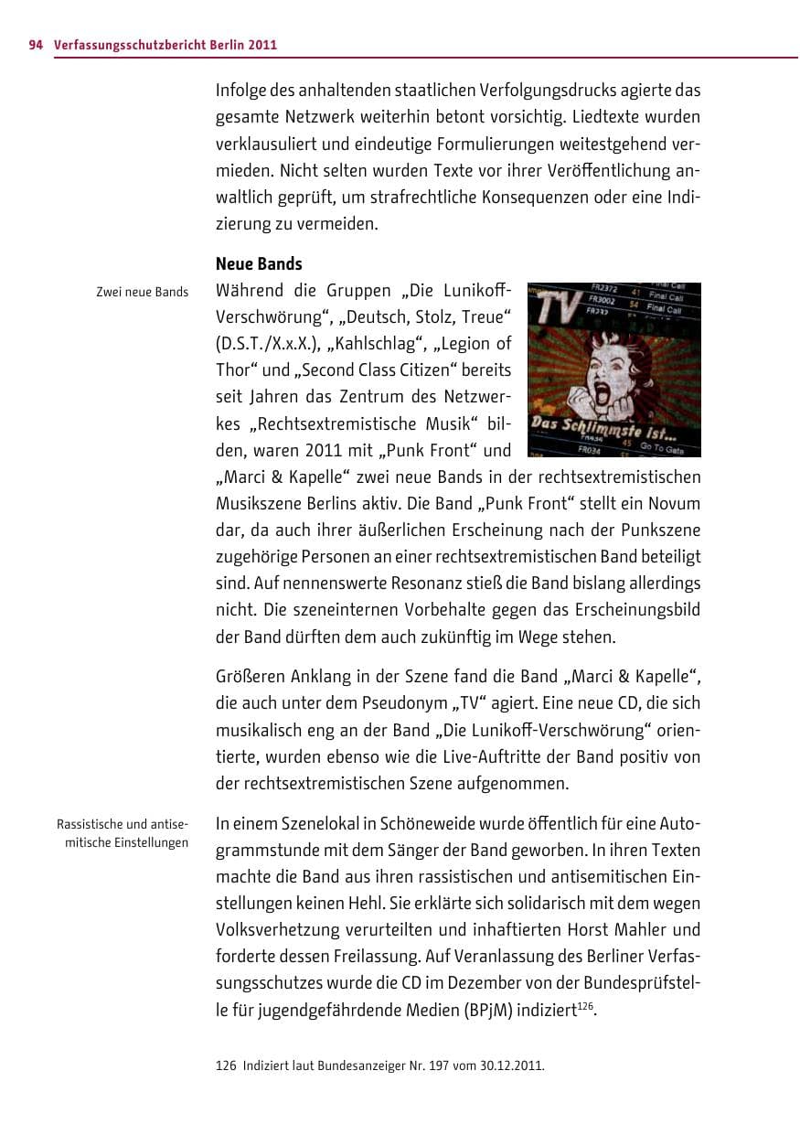 Seite 93 des Verfassungsschutzbericht 2011 Berlin