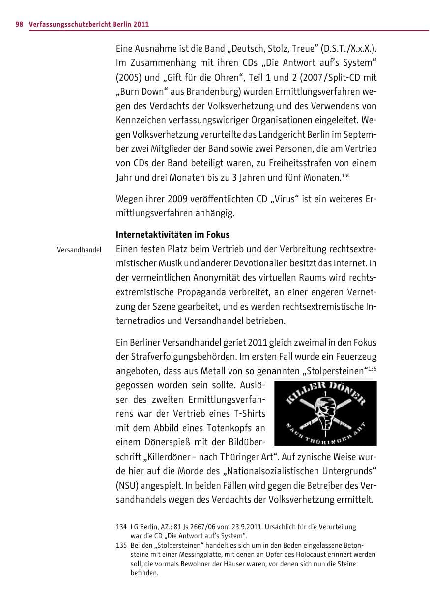 Seite 97 des Verfassungsschutzbericht 2011 Berlin