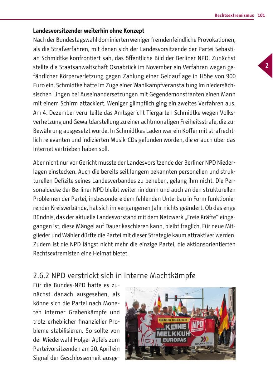 Seite 101 des Verfassungsschutzbericht 2013 Berlin