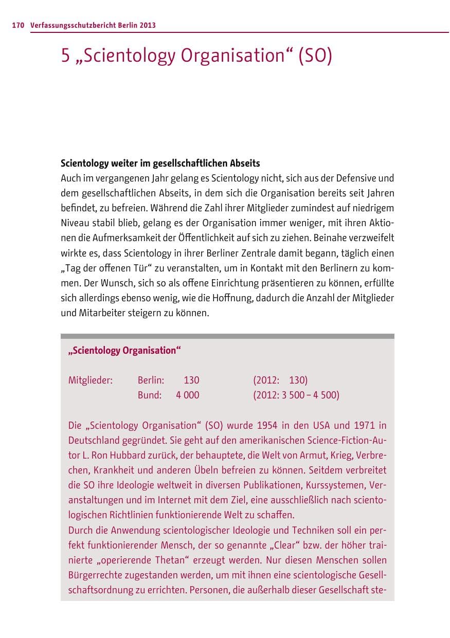 Seite 170 des Verfassungsschutzbericht 2013 Berlin