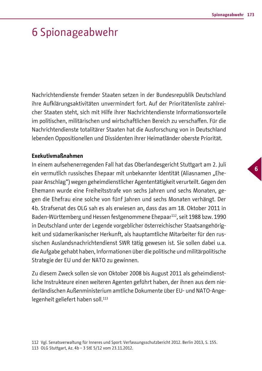 Seite 173 des Verfassungsschutzbericht 2013 Berlin
