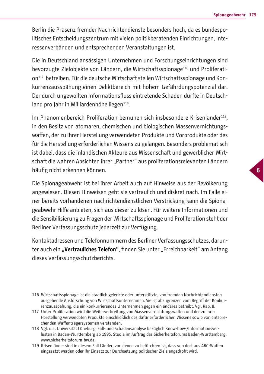 Seite 175 des Verfassungsschutzbericht 2013 Berlin
