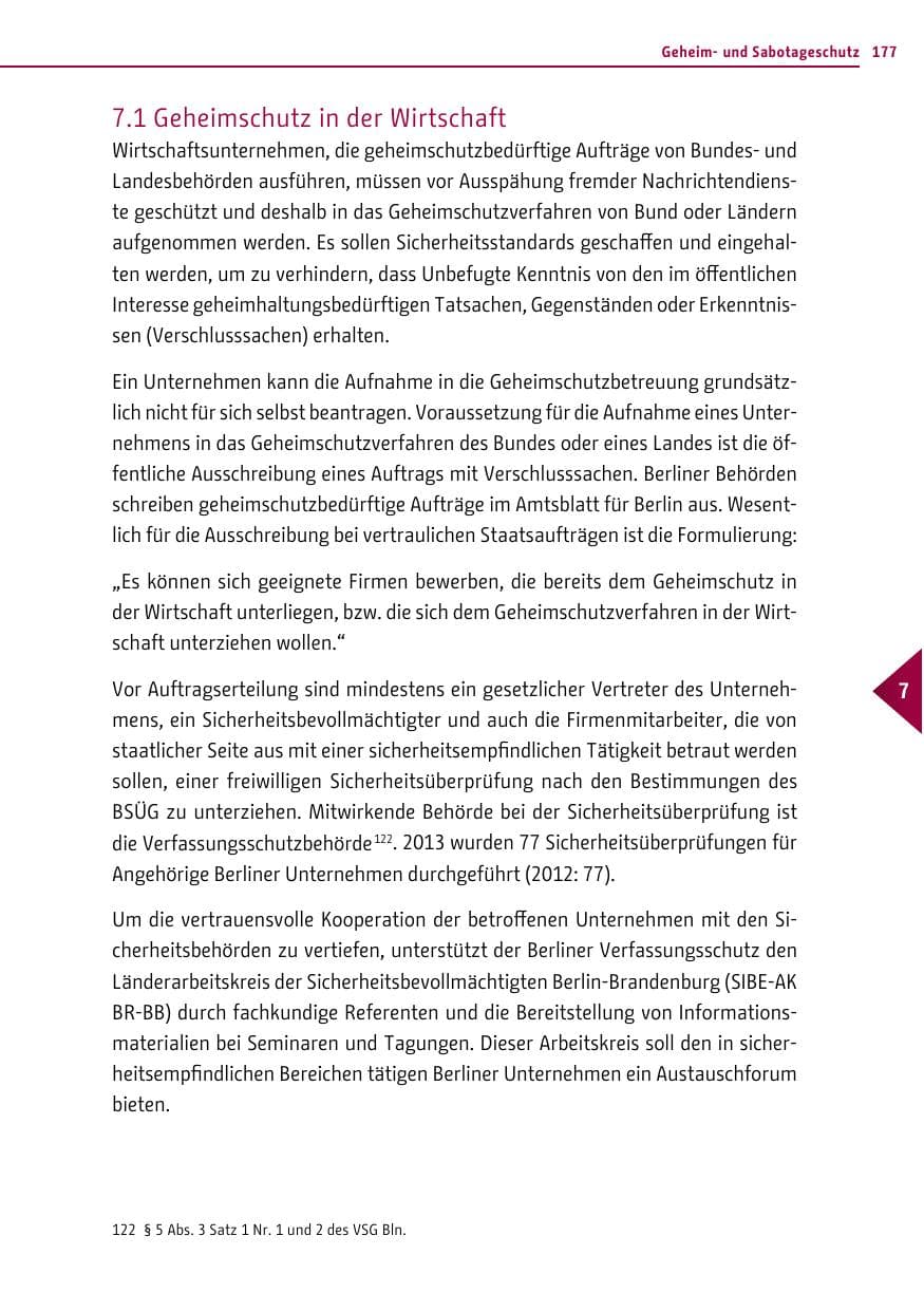 Seite 177 des Verfassungsschutzbericht 2013 Berlin