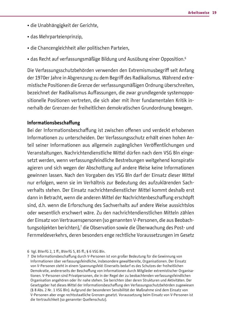 Seite 19 des Verfassungsschutzbericht 2013 Berlin