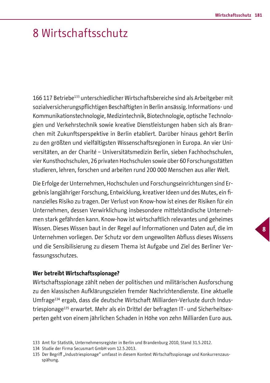 Seite 181 des Verfassungsschutzbericht 2013 Berlin