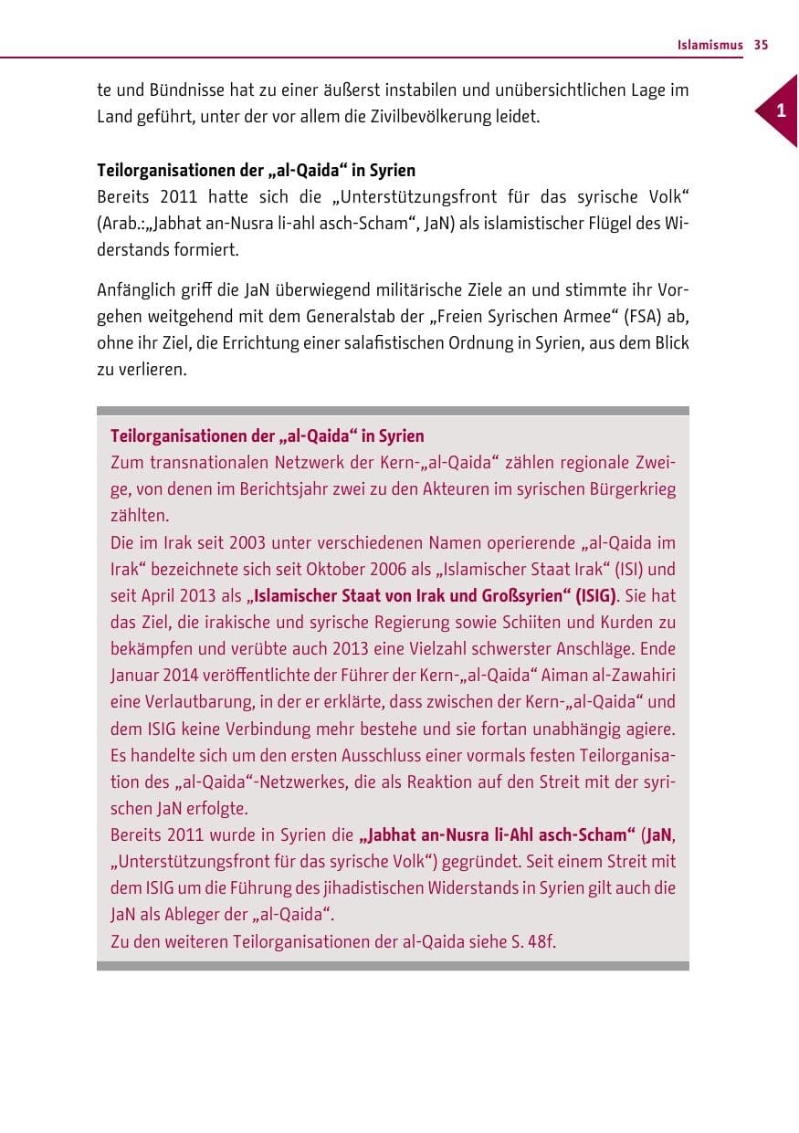 Seite 35 des Verfassungsschutzbericht 2013 Berlin