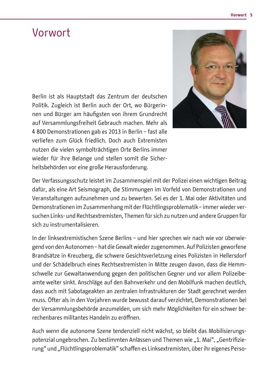 Seite 5 des Verfassungsschutzbericht 2013 Berlin