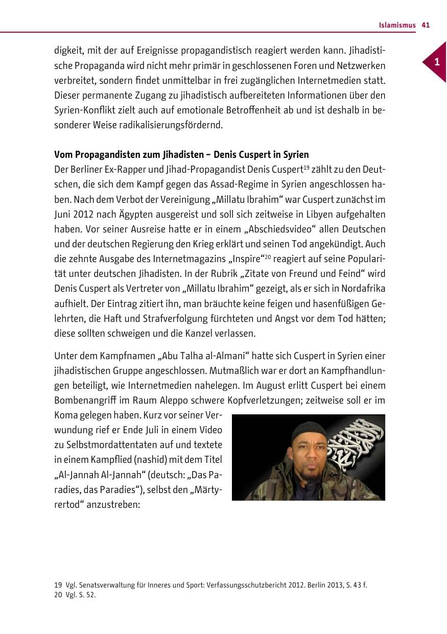 Seite 41 des Verfassungsschutzbericht 2013 Berlin