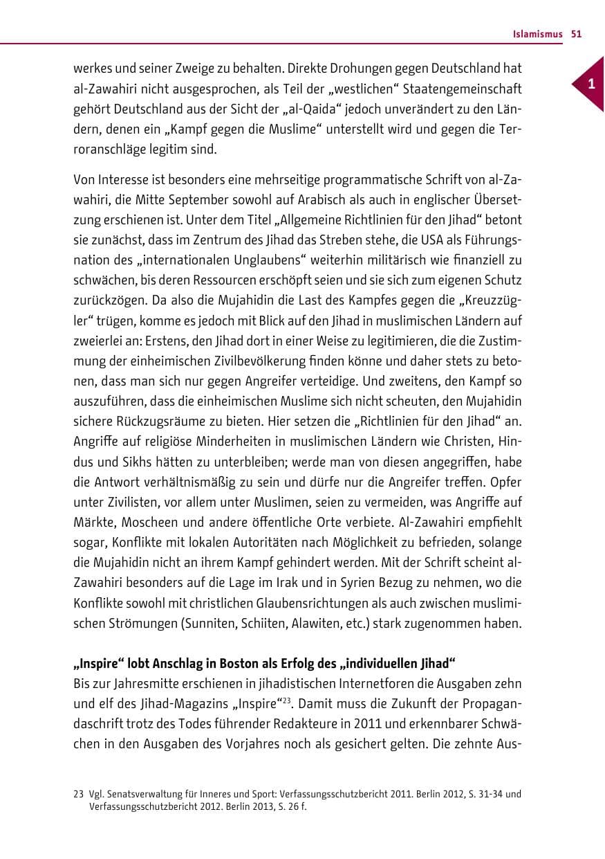 Seite 51 des Verfassungsschutzbericht 2013 Berlin