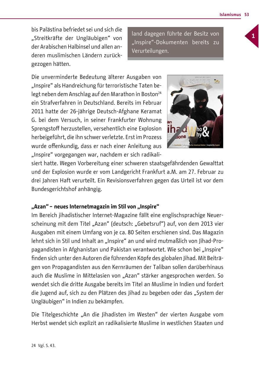 Seite 53 des Verfassungsschutzbericht 2013 Berlin