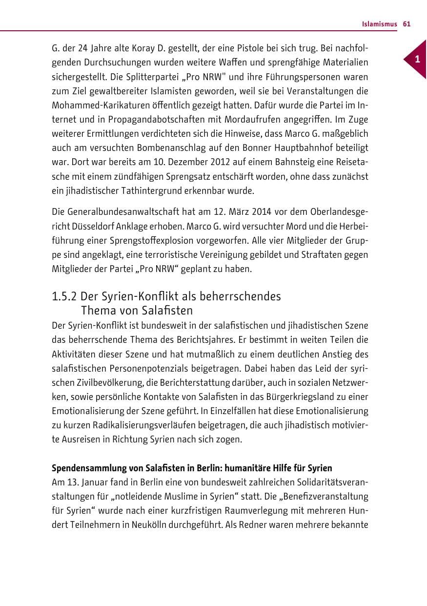 Seite 61 des Verfassungsschutzbericht 2013 Berlin