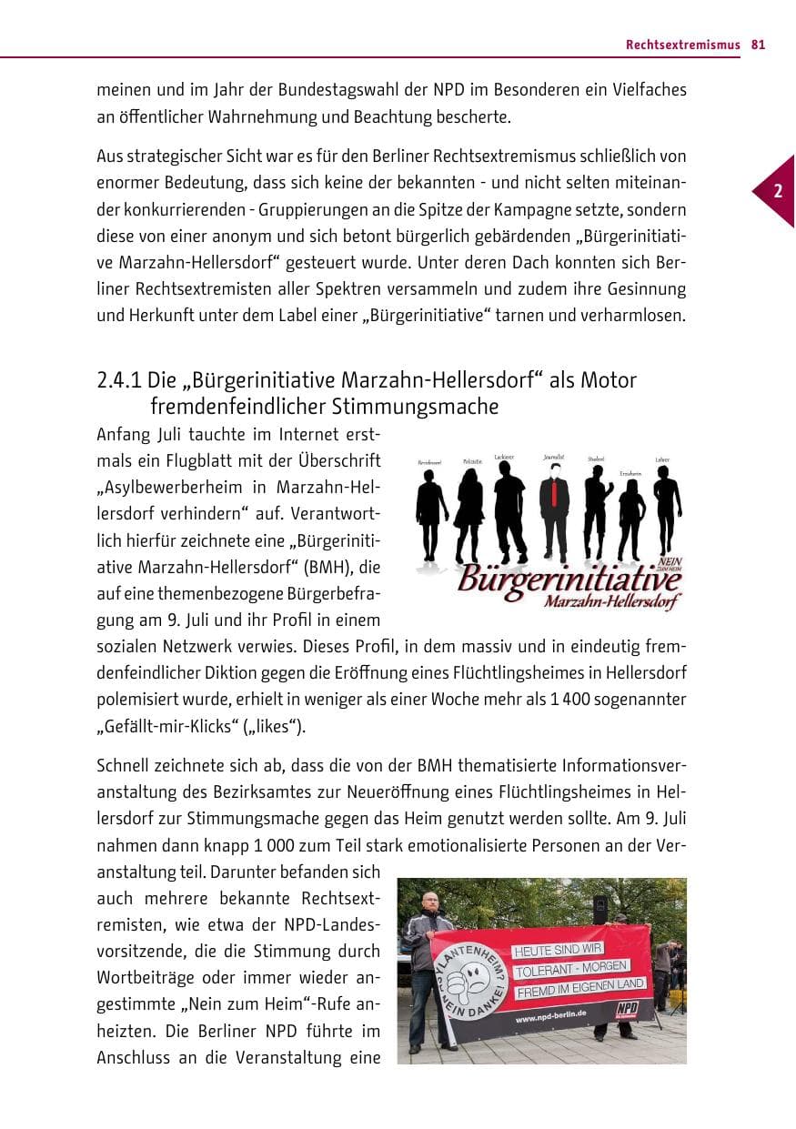 Seite 81 des Verfassungsschutzbericht 2013 Berlin