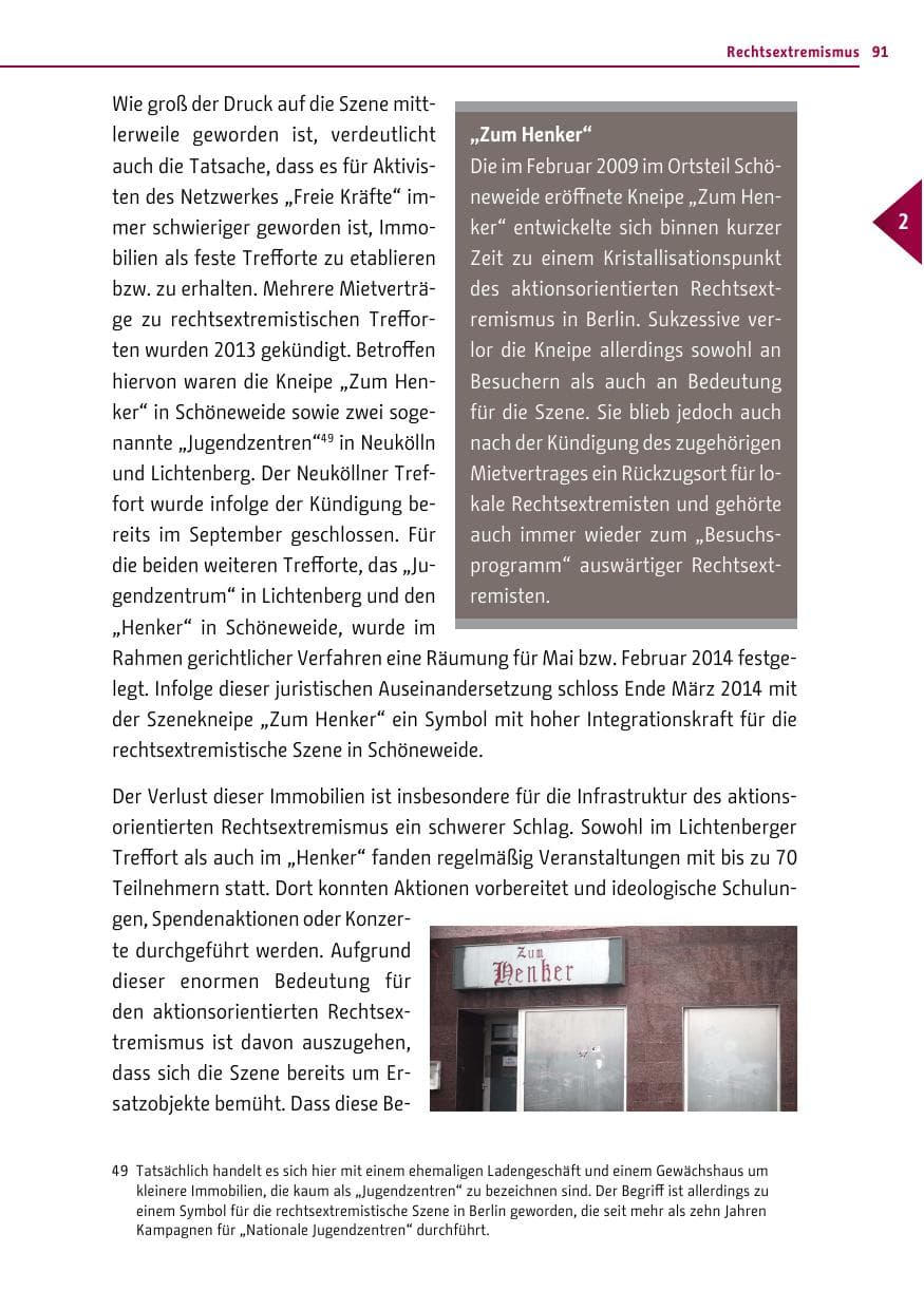 Seite 91 des Verfassungsschutzbericht 2013 Berlin