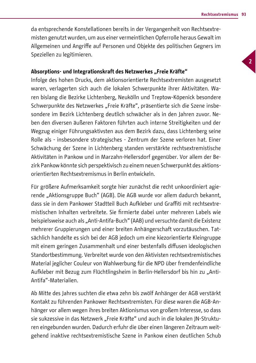 Seite 93 des Verfassungsschutzbericht 2013 Berlin