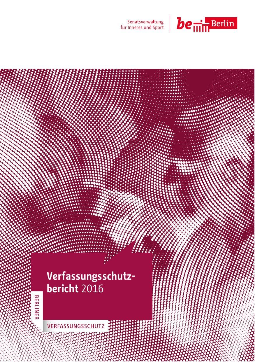 Seite 1 des Verfassungsschutzbericht 2016 Berlin
