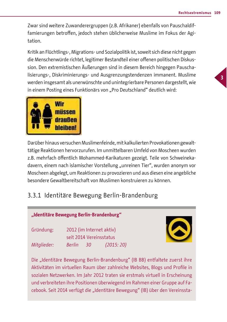 Seite 108 des Verfassungsschutzbericht 2016 Berlin