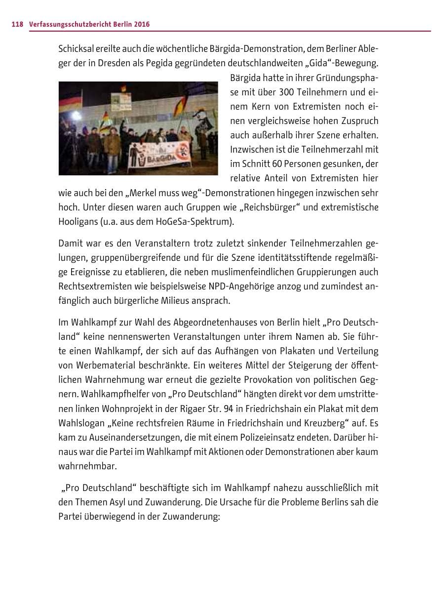 Seite 117 des Verfassungsschutzbericht 2016 Berlin
